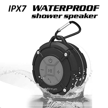 Shower Speaker, IPX7 Waterproof Bluetooth Speaker with HD Bass, Suction Cup & Durable Hook, Built-in Mic for Hands-Free Calls, Pool, Beach, Outdoor(Grey) - color: Gray