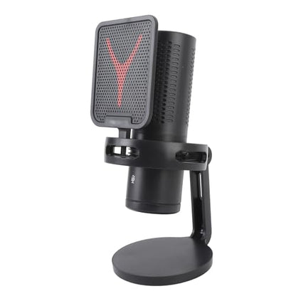 Jiawu USB Microphone, Quick Mute Noise Cancellation RGB Lights Gaming Microphone, Podcast with Popfilter Shock Mount for Gaming Streaming Podcasts
