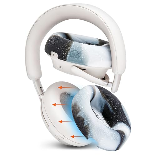 WC SweatZ QC Ultra - Patented Covers for Bose QuietComfort Ultra Gen 1 & 2 | Made by Wicked Cushions | Made with Premium Silicone, Sweatproof & Washable | Marble - color: Marble