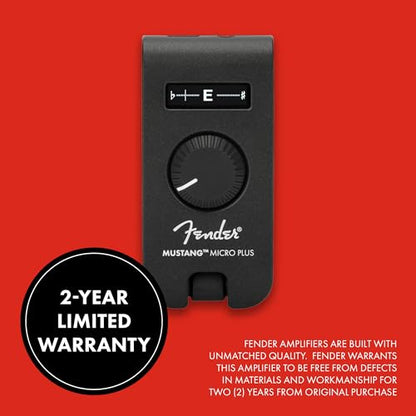 Fender Mustang Micro Plus Headphone Amplifier, Bluetooth Audio Streaming and 50 Amp and Effects Models, with 2-Year Warranty - style: Micro Plus
