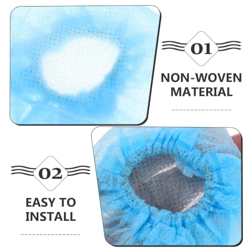 ABOOFAN 100pcs Disposable Microphone Covers Bulk, Non-woven Fabric Mic Shield Rubber Band, Versatile and Practical Microphone Caps for Live Performances and Recording Studios