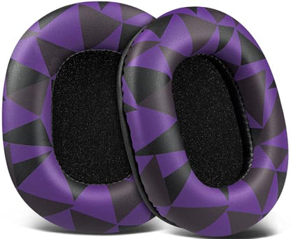 SOULWIT Earpads Replacement for Audio Technica ATH M50X M50XBT M50RD M40X M30X M20X MSR7 SX1 Monitor Headphones, Ear Pads Cushions with Softer Protein Leather, High-Density Foam - Purple Black - color: Purple Black
