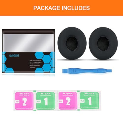 GVOEARS Ear Pads Replacement for Beats Solo 2 Solo 3 - Cooling Gel Earpad | Cushions for Solo 2/3 Wired Wireless Headphones Covers with Noise Isolation Memory Foam (Black) - color: Black Cooling