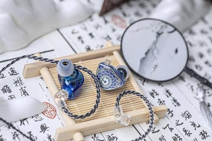 Linsoul TANGZU Wan’er S.G HiFi 10mm Dynamic Driver PET Diaphragm in-Ear Earphone with Ergonomic Shape, Detachable Recessed 2Pin OFC Braided Cable for Audiophile Musician DJ Stage(Blue, with Mic)