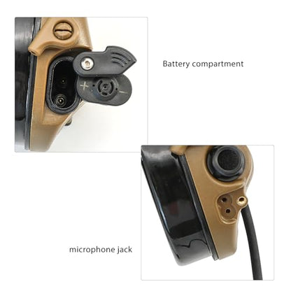 TAC300 Noise Cancelling Tactical Headset, Detachable Headband, 2Pin PTT for Airsoft Hearing Protection - color: Coyote Brown