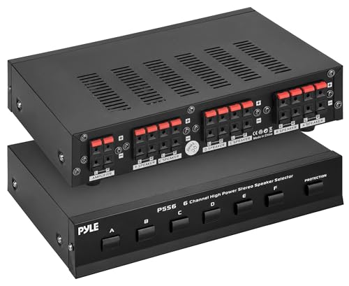 PYLE PSS6 Home 6-Channel High Power Stereo Speaker Selector, Black