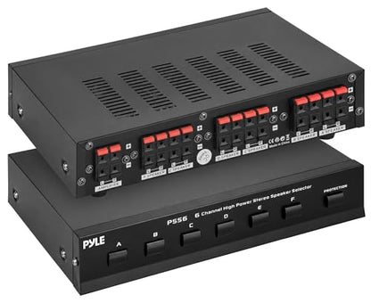 PYLE PSS6 Home 6-Channel High Power Stereo Speaker Selector, Black