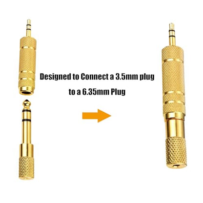 8pcs Audio Jack Adapter 6.35mm to 3.5mm Auxiliary Audio Adapter Sets 4pcs 6.35mm Male to 3.5mm Female Audio Adapter and 4pcs 1/4 Female to 1/8 Male Headphone Adapter - size: 4+4pcs 6.35 to 3.5 Set