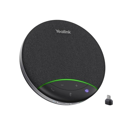 Yealink Sp92 Conference Speaker and Microphone with Bluetooth Dongle, Teams Certified, Noise Reduction, 20H Call Time USB Speakerphone for 4-6 People Meeting Room - color: Black- SP92 with Dongle USB-C/A