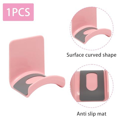 Pink Headphone Stand Hanger, Table Wall Mount Headset Holder Hook | 1Pcs ABS Plastic Adhesive Earphones Hangers for Desk Headphone Hanger, Most Headphones and Controller - color: Pink, size: Wall Mount