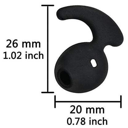 Ear Tips Compatible with Samsung Earbuds, 4 Pair Black Anti-Slip Silicone Replacement Ear Tips for Galaxy S7edge S7 S6edge, Samsung Level U EO-BG920 Bluetooth Earphone (Black 2+2 Pair) - color: Black-2+2Pair