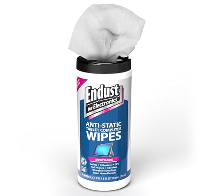 Endust For Electronics Screen Cleaner Wipes, Electronics Surface Cleaning Wipes, For Tablet, E-Reader, Monitor, Laptop, Phone, TV, GPS, Pre-Moistened, Alcohol & Ammonia Free, 140 Count (Pack of 2) (11506+12596)
