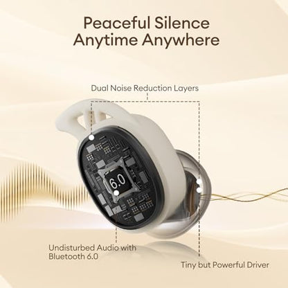 PAXA Sleep Headphones for Side Sleepers, Sleep Invisible Earbuds - color: White