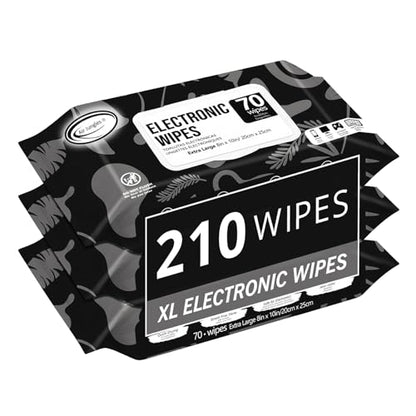 Air Jungles Electronic Wipes Screen Cleaner 70 Ct (Pack of 3), XL 8x10 Inch | No Cloth Needed, Cleaning LED Screen, TV, Computer, Tablet, Phone, Laptop, Monitor, Smart Watch, Headphone & Gaming Equipment - size: 70 Count (Pack of 3)