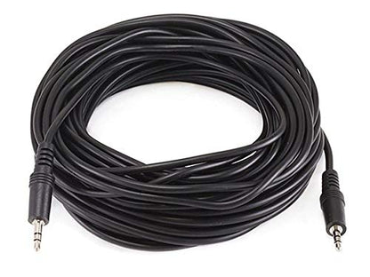 Monoprice 100647 50' 3.5mm Stereo Plug/Plug M/M Cable, Black - size: 50ft