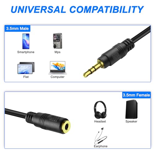 MEIRIYFA 3.5mm 1/8 inch 3-Pole TRS Splitter Extension Cable 1 to 4 Ways | TRS 1 Male to 4 Female Audio Stereo Splitter Cable 3.5mm Audio 1 Input 4 Output Headphone Headset Extender Cord-30CM