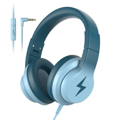 Candy Bila Wired Kids Headphones with Microphone, 85dB Safe Volume | Volume Limiter 85/94dB, HD Stereo Sound, Microphone and Wired Control,Foldable Design, Gradient Green - color: Gradient Green