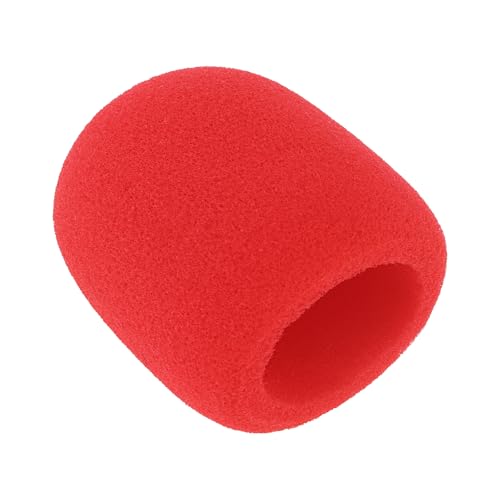 5pcs Foam Mic Cover Handheld Microphone Windscreen, Microphone Cover Foam Mic Covers, Microphone Cover Protection (Red) - color: Red