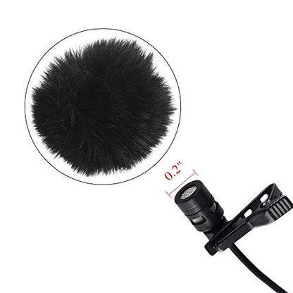 Lavalier Wind Muff 3 Pack Lapel Microphone Wind Muff 0.2/0.4 Inch Furry Lav Windscreen Windproof Wind Screen (0.2inch, Black) - color: Black, size: 0.2inch 3pcs