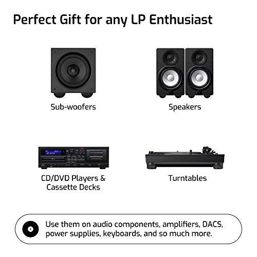 Hudson Hi-Fi Speaker Isolation Feet (8-Pack, 2") – Adhesive Silicone Anti-Vibration Pads for Speakers, Turntables, Subwoofers & Amplifiers, Supports 30-50 lbs Per Pad