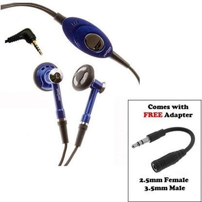 Compatible with DuraForce Pro 2 - Verizon Wired Headset Handsfree Earphones Dual Earbuds Headphones Microphone with 2.5mm to 3.5mm Adapter [Blue] Works with Kyocera DuraForce Pro 2