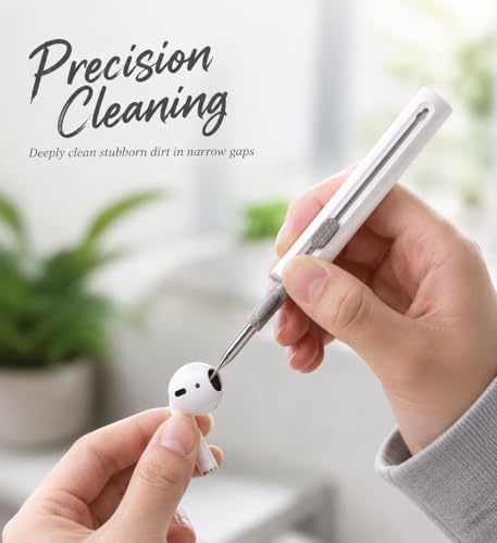 4 Pack 3-in-1 Earbud Cleaning Pen Tool with Soft Brush and Metal Nib for Wireless Earphones, Black - color: Black
