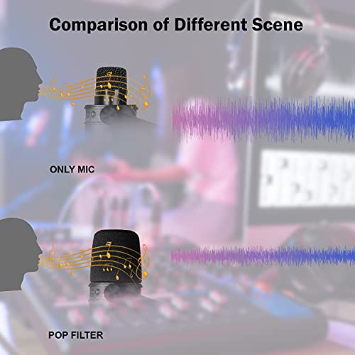 Microphone Foam Windscreen for MV7, Mic Cover Microphone Windscreen for MV7 Professional Mic Foam for Recording, 3PCS