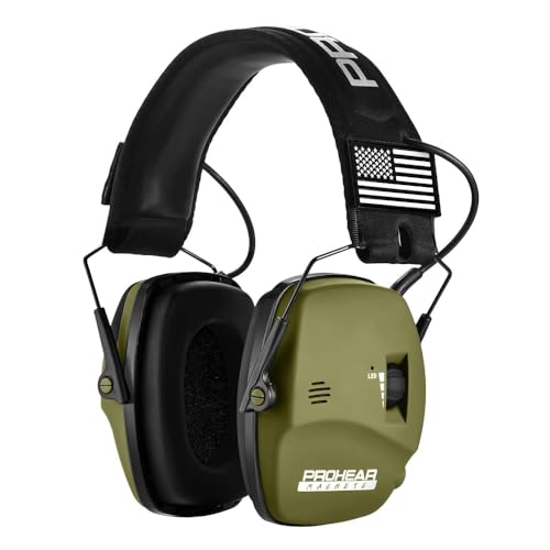 PROHEAR Digital Electronic Shooting Ear Protection 5X Sound Amplification Earmuffs, 23dB NRR Low Profile Noise Reduction Hearing Protection for Gun Range and Hunting, Green - style: Electronic 2.0 - Green