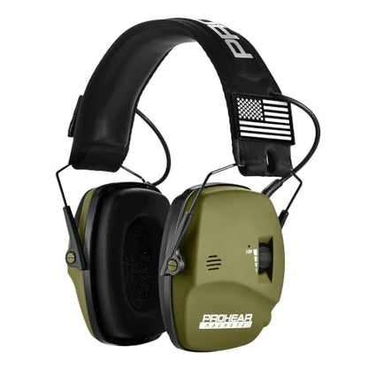 PROHEAR Digital Electronic Shooting Ear Protection 5X Sound Amplification Earmuffs, 23dB NRR Low Profile Noise Reduction Hearing Protection for Gun Range and Hunting, Green - style: Electronic 2.0 - Green