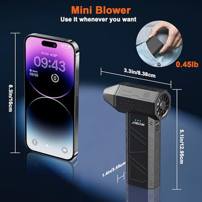 Compressed Air Duster-130000RPM Super Power Air Blower with Brushless Motor | 3-speed adjustable rechargeable Air Duster for PCs, Keyboards, Cars, Outdoor Use, the Home, and Clearing Snow and Leaves