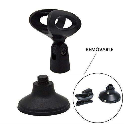 AKOAK Adjustable Portable Desktop Table Microphone Mic Stand Holder with Mic Clip for Computer Conference Studios Microphone,Podcasts, Online Chat, Lectures, and More - size: 11.7 cm (H) x 7.4 cm (W)
