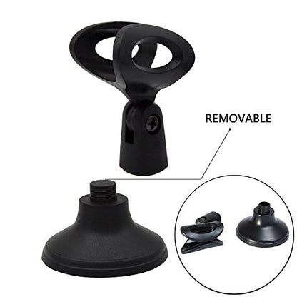 AKOAK Adjustable Portable Desktop Table Microphone Mic Stand Holder with Mic Clip for Computer Conference Studios Microphone,Podcasts, Online Chat, Lectures, and More - size: 11.7 cm (H) x 7.4 cm (W)