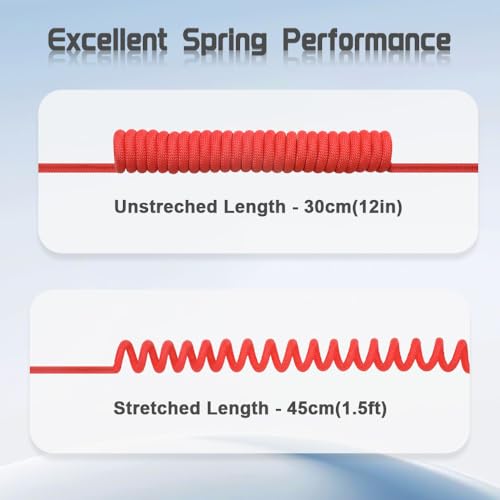 Alvin's Cables Low-Profile XLR 3 Pin Male to Female Ultra-Flexible Coiled Cable, Aramid-Reinforced for Sony|Canon|Blackmagic Pro Cameras & Studio Audio(Red)