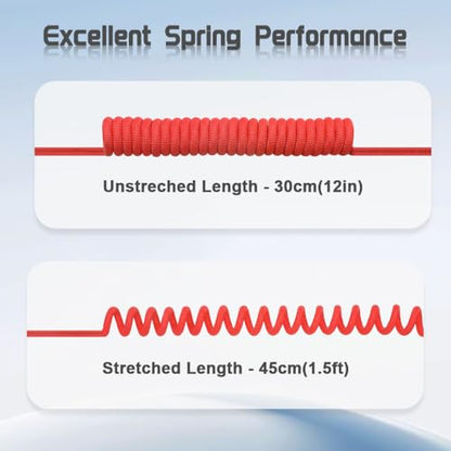 Alvin's Cables Low-Profile XLR 3 Pin Male to Female Ultra-Flexible Coiled Cable, Aramid-Reinforced for Sony|Canon|Blackmagic Pro Cameras & Studio Audio(Red)