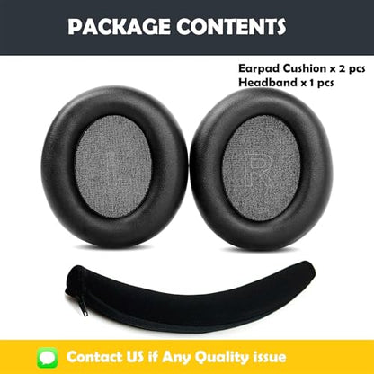 Earpads and Headband Replacement Compatible with Anker Soundcore Life Q30 / Q35 Bluetooth Headphones Ear Pads with Softer Protein Leather/Memory Foam