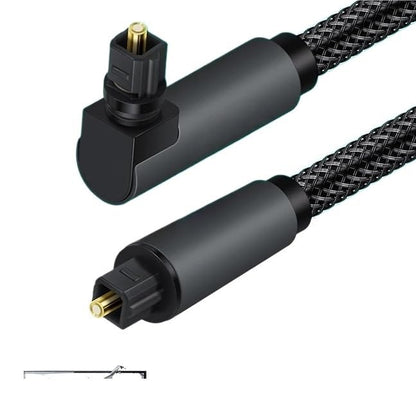 90 Degree Digital Optical Audio Cable 5.1 Right Angle SPDIF Cable for Blu-ray Player Soundbar Fiber Cable(HS90,1m) - color: HS90, size: 1m