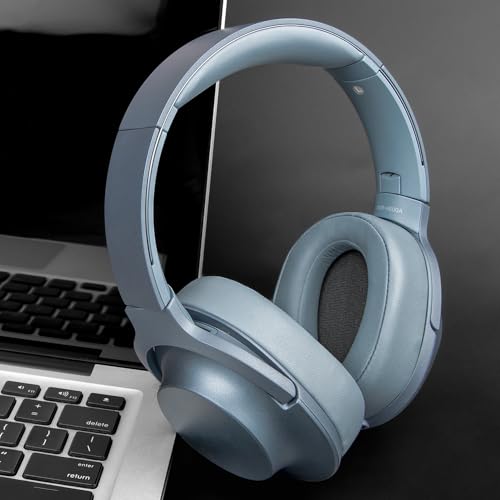 SOULWIT Replacement Earpads for Sony h.Ear on MDR-100A (MDR100A), MDR-100AAP (MDR100AAP), MDR-H600A (MDRH600A) Headphones, Ear Pads Cushions with Noise Isolation Memory Foam (Blue) - color: Blue