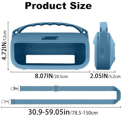 Aenllosi Soft Silicone Case for Bose New SoundLink Flex 2nd Gen Speaker | Blue Dusk, Silicone cover construction, includes adjustable strap and carabiner, Dust-resistant design, Case only - color: Blue Dusk, style: Silicone Cover for Bose SoundLink Flex 2