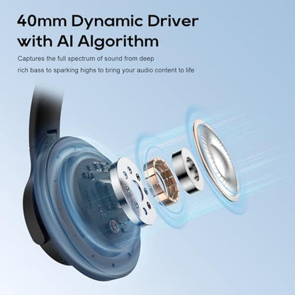 Srhythm NiceComfort 15 (2nd Gen) Hybrid Noise Cancelling Wireless Headphones,Bluetooth 6.0,with Low Latency,Spatial Audio,ENC,120Hrs