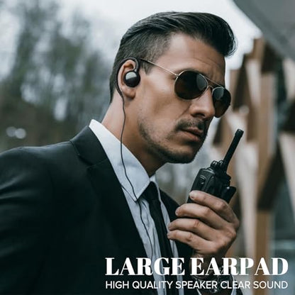 Swivel Earpiece Over Ear Headset with Microphone K1 Uv-5r Ptt C Shape Ear Piece 2 Prong Dual Pin Walkie Talkie Headphone for Kenwood Retevis Baofeng nx1300 rt22 bf 888s gmrs uv-17 rt68 2-Way Radio