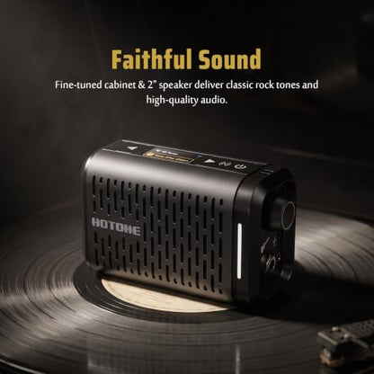 HOTONE Pulze Mini 5W Mini Ultra-Portable Smart Guitar Amp & Speaker | Ultra-portable amp & BT speaker in one.191 effects,200 tones(Presets), up to 20 user IRs &11-hr battery - color: Black