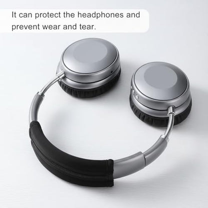 3 PCS Headphone Headband Covers, 1 PCS Headphone Band Cover with Zipper and 2 Pairs Elastic Headphones Covers for Men Women Studying Sports Gaming Gym, Black