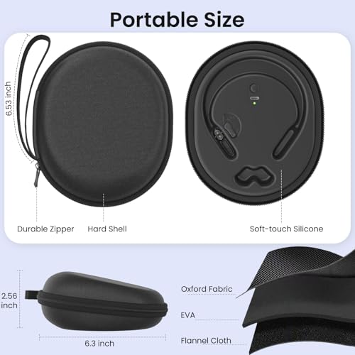 Charging Case Compatible with Shokz Headphones, FEFAIA 3 in 1 Wireless Fast Charging Station Built in 2000mAh, Magnetic Charger Stand Dock Cord Charging Cable for Aftershokz Aeropex AS800/S803