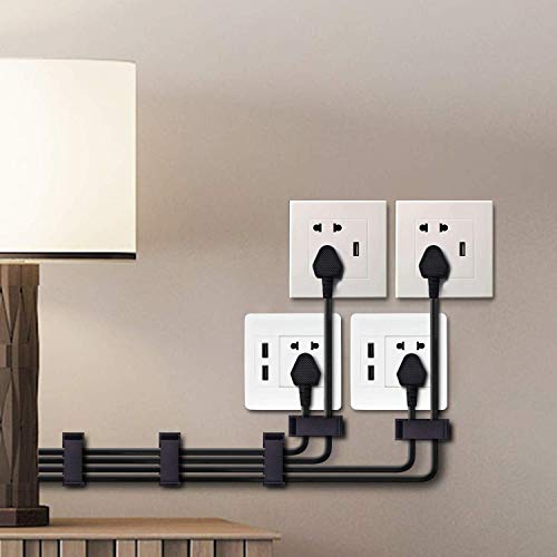 SOULWIT 50Pcs Self Adhesive Cable Management Clips - Black | for TV PC Ethernet Cable, Wall, under Desk Home Office - color: Black