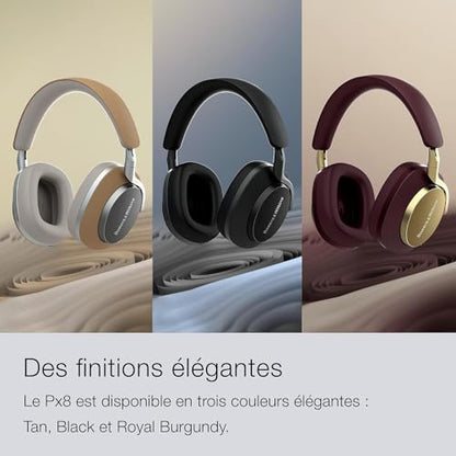 Bowers & Wilkins Px8 Over-Ear Wireless Headphones, Royal Burgundy - color: Royal Burgundy