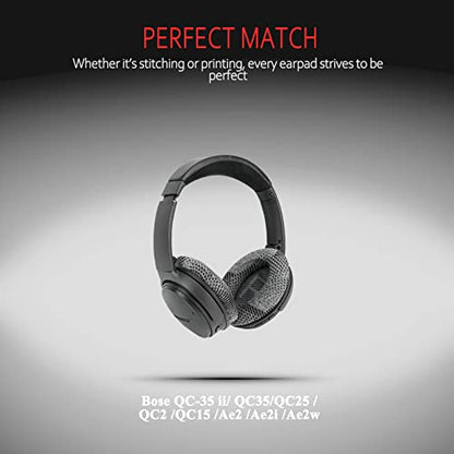 Instant-Chill Professional Bose Headphones Ear Pads, Fits Bose QuietComfort 35 ii /QC35 /QC25 /QC2 /QC15 /Ae2 /Ae2i /Ae2w /SoundTrue & SoundLink(Over-Ear), Cooling-Gel by Krone Kalpasmos – Black Scrim - color: Cooling-Gel Black