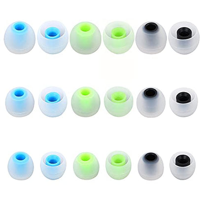 Earbud Tips Soft Anti Slip Washable Reusable Silicone Fit Most In-Ear Earbuds (Inner Hole 3.8mm-5.1mm) 18pcs S M L - color: color-38