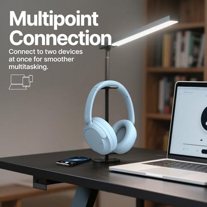 VOKALEN Hyper GO Wireless Over-Ear Noise Cancelling Headphones with Mic, 60H Playtime, Bluetooth Headphones, Hi Res Audio, Deep360 Spatial Audio, Ultra-Lightweight for Travel, Work, Study (Sky Blue) - color: Sky Blue
