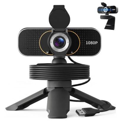 the Webcam for PC that Just Works - Every Time All Platforms | Plug and Play No Driver Needed, Crystal Clear 1080p Full HD, Your Privacy Physically Protected, Mount It Anywhere in Seconds - color: Black with Tripod