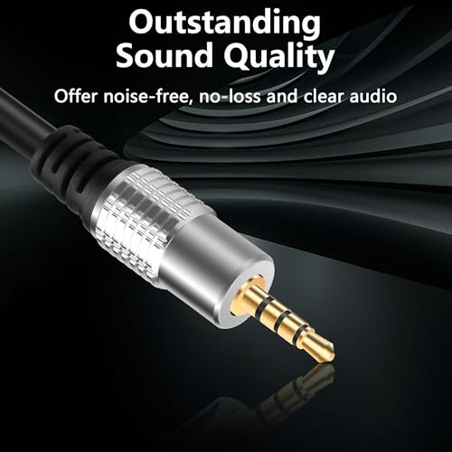 GINTOOYUN 2 Pack TRRS 3.5mm Audio Cable 3.2Ft 3.5mm Male Jack to Bare Wire Open End TRS 4 Pole Stereo 1/4" for Stereo Speaker Subwoofer Headset Earphone Microphone Cable with Gold-Plated Plugs